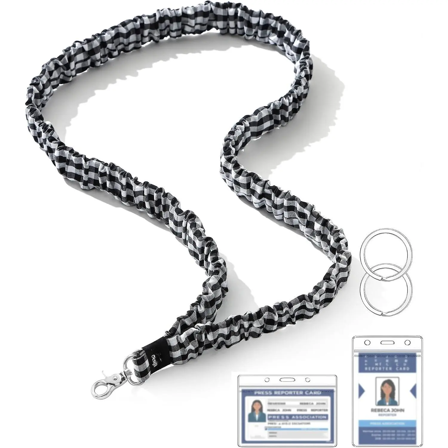 Teacher Scrunchies Lanyards for Id Badges and  | Stretchy Teacher Lanyard with ID Holder for Women Cruise Ship Cute Retractable Lanyard