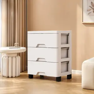 Stack‑able Drawer‑Style Plastic Storage Boxes‑Sliding‑drawer design with a minimalist white finish, suitable for bedrooms, bathrooms and offices‑ideal organizer for clothes, toys, snacks and books, also for under‑bed storage