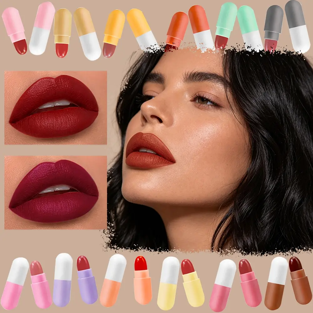 12-Piece Mini Capsule Lipstick Set - Long-Lasting Waterproof Non-Stick Cup, Easy-to-Apply Moisturizing Lipstick Kit for Perfect Lip Makeup