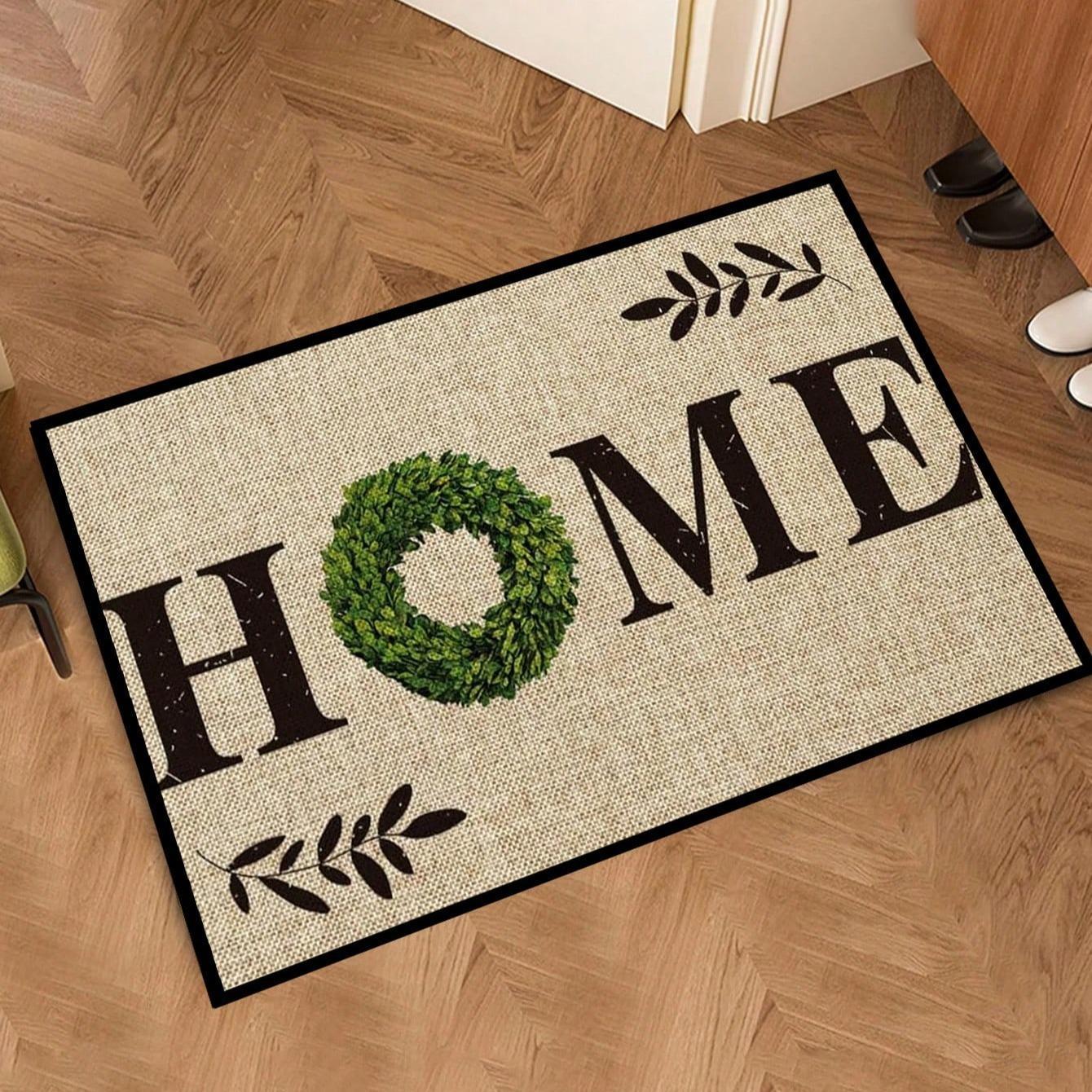 Home/Welcome Letter Pattern Door Mat, 1 Count Non-slip Rectangle Door Entrance Mat, Decorative Floor Mat for Home Living Room Bedroom Kitchen Bathroom, Boho Washable Rug