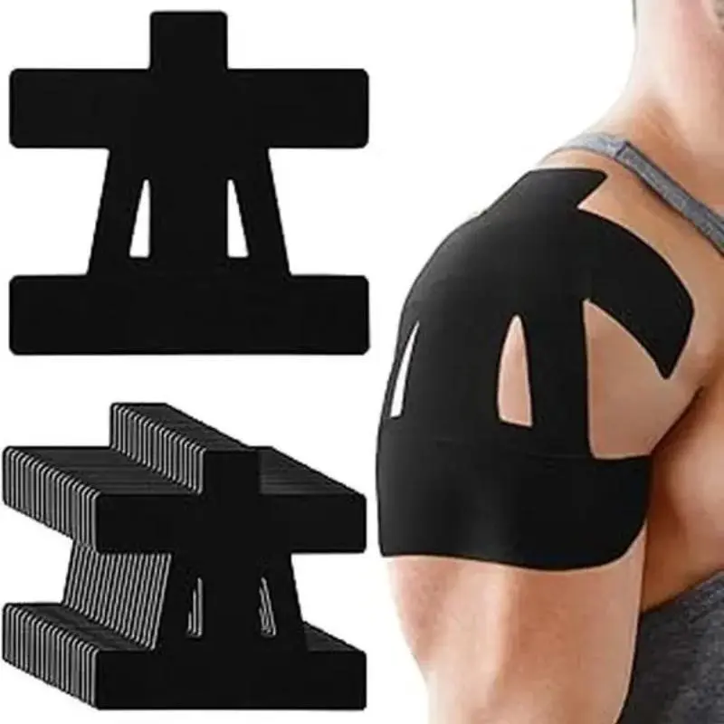 Pre-Cut Waterproof Kinesiology Tape for Shoulder & Knee – Breathable Elastic Athletic Tape for Muscle Support, Pain Relief & Injury Prevention, Ideal for Running, Camping & Outdoor Sports, Unisex Physio Tape