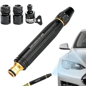 Adjustable Range Hose Nozzle Multi Purpose Water Nozzle High Pressure Car Wash Flushing Sprinkler Garden Hose Tap Water Booster Nozzle,  High Pressure Garden Hose Nozzle Durable Water Sprayer Car Wash Jet for Efficient Home Car Washing
