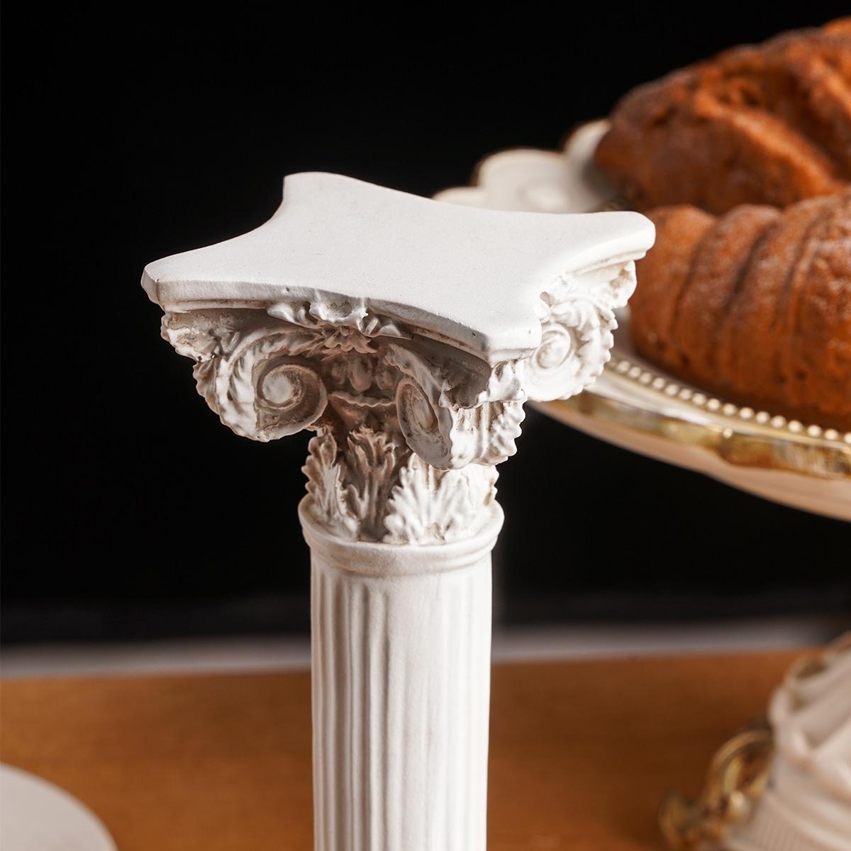 European Roman Column Candle Holder, Resin Material Decorative Stand for Party Celebration Photography Props, Home Living Room TV Cabinet Decoration, Vintage Candle Stand