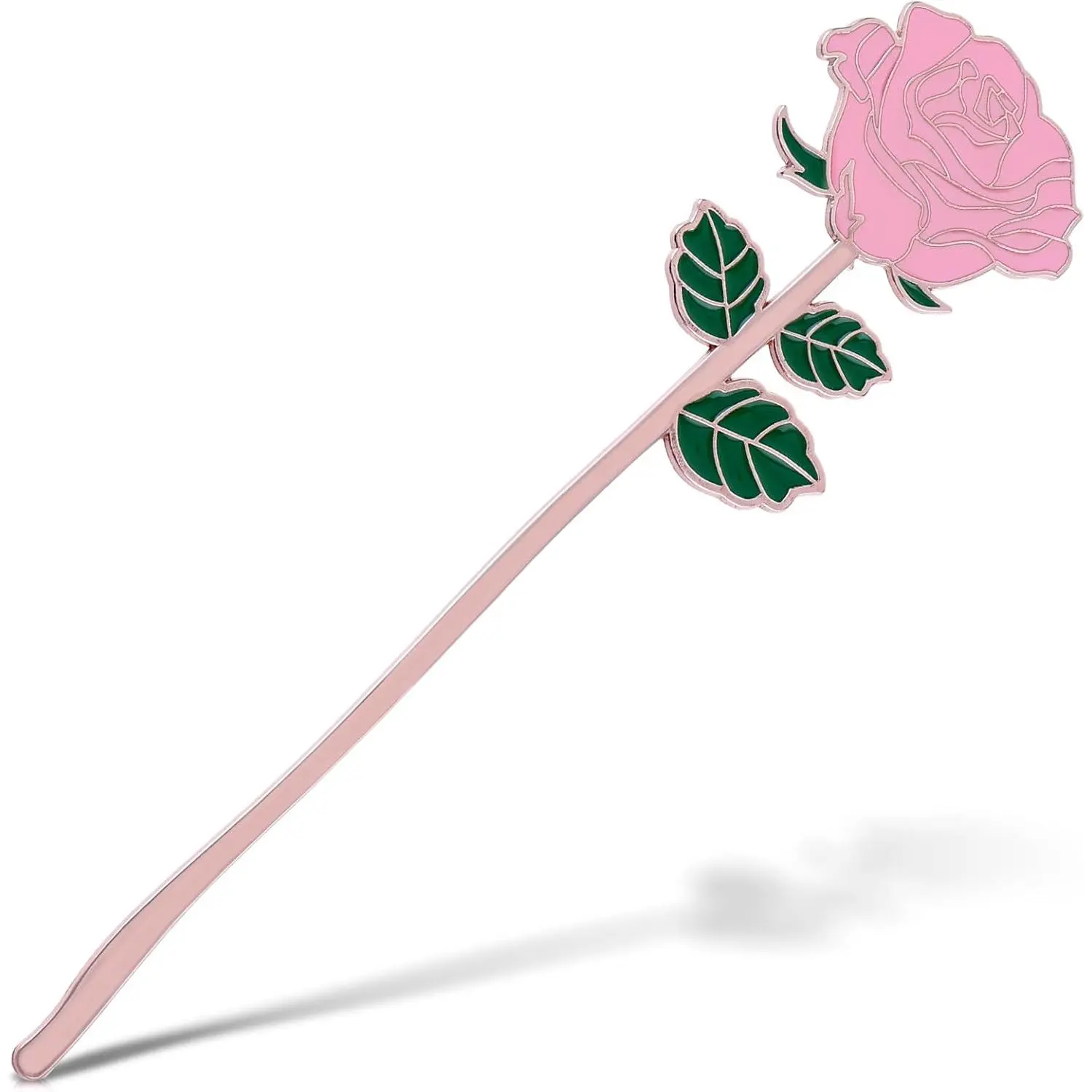 Metal Rose Bookmark - Rustproof Page Marker with Hollow Etch & Lifelike Texture, Office Stationery Gift for Women Book Lovers (Valentine's Day/Teacher Appreciation), Women Readers