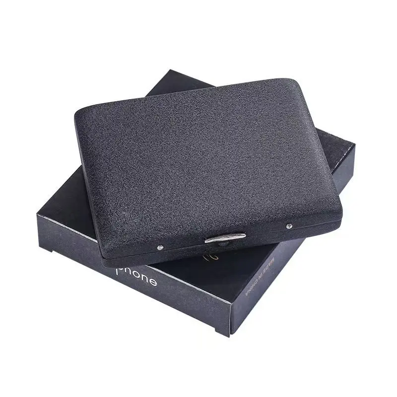 Alloy Frosted Cigarette Case, Retro Cigarette Box, Double Sided Metal Holder, Holds 18 Regular Cigarette, Cover