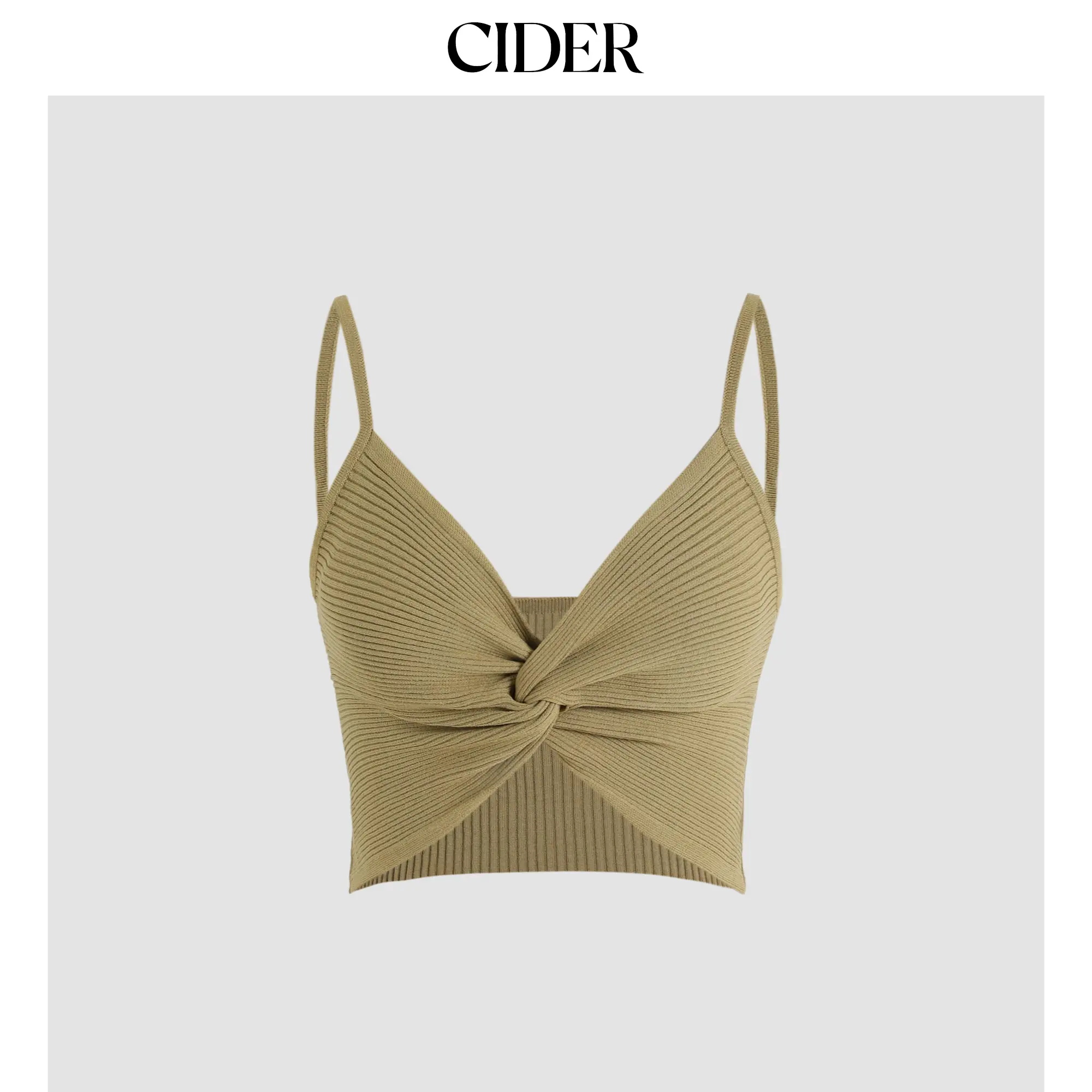 Cider [3 colors, size 2-10] Solid Rib Crop Criss Top
