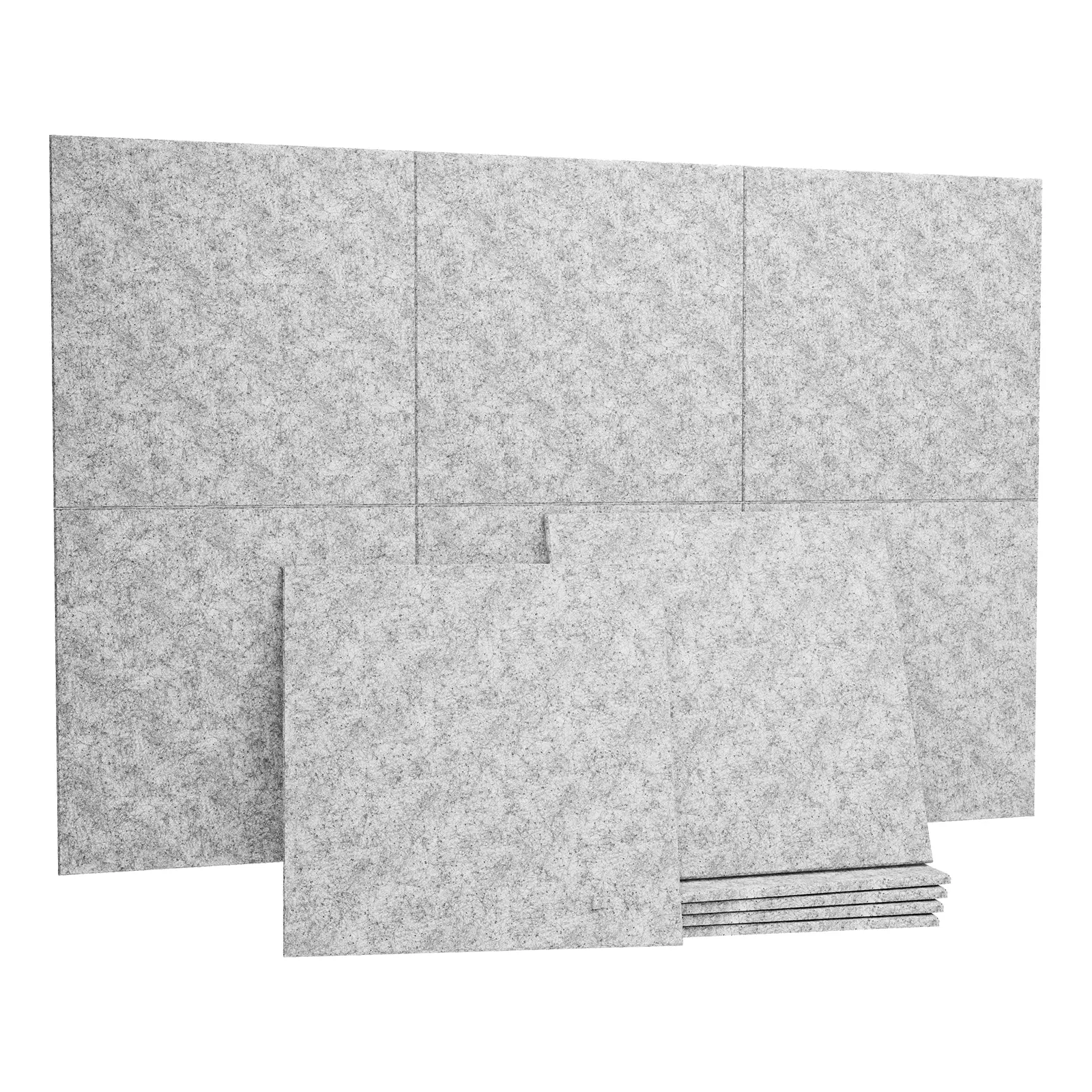 Acoustic Wall Panels 30x30cm – Soundproof Polyester Fiber Panels for Home, Studio, Office, Gray & Wood Grain, Easy Install Noise Reduction Wall Tiles, 12/24PCS
