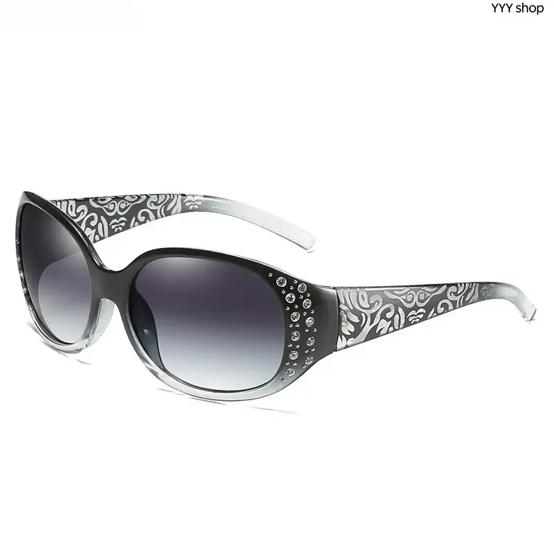 Women's 2-Pack Retro Polarized Casual Sunglasses - Rhinestone Decor, Elegant Patterned Temples, Full UV400 Protection, Ideal Decorative Eyewear for Daily Casual Wear & Summer Use, Rhinestones