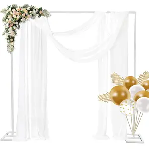 Garvee New Upgraded 8x8 FT Square Metal Wedding Arch Backdrop Stand Heavy Duty Balloon Frame for Birthday Party Ceremony Indoor Outdoor Event Decoration