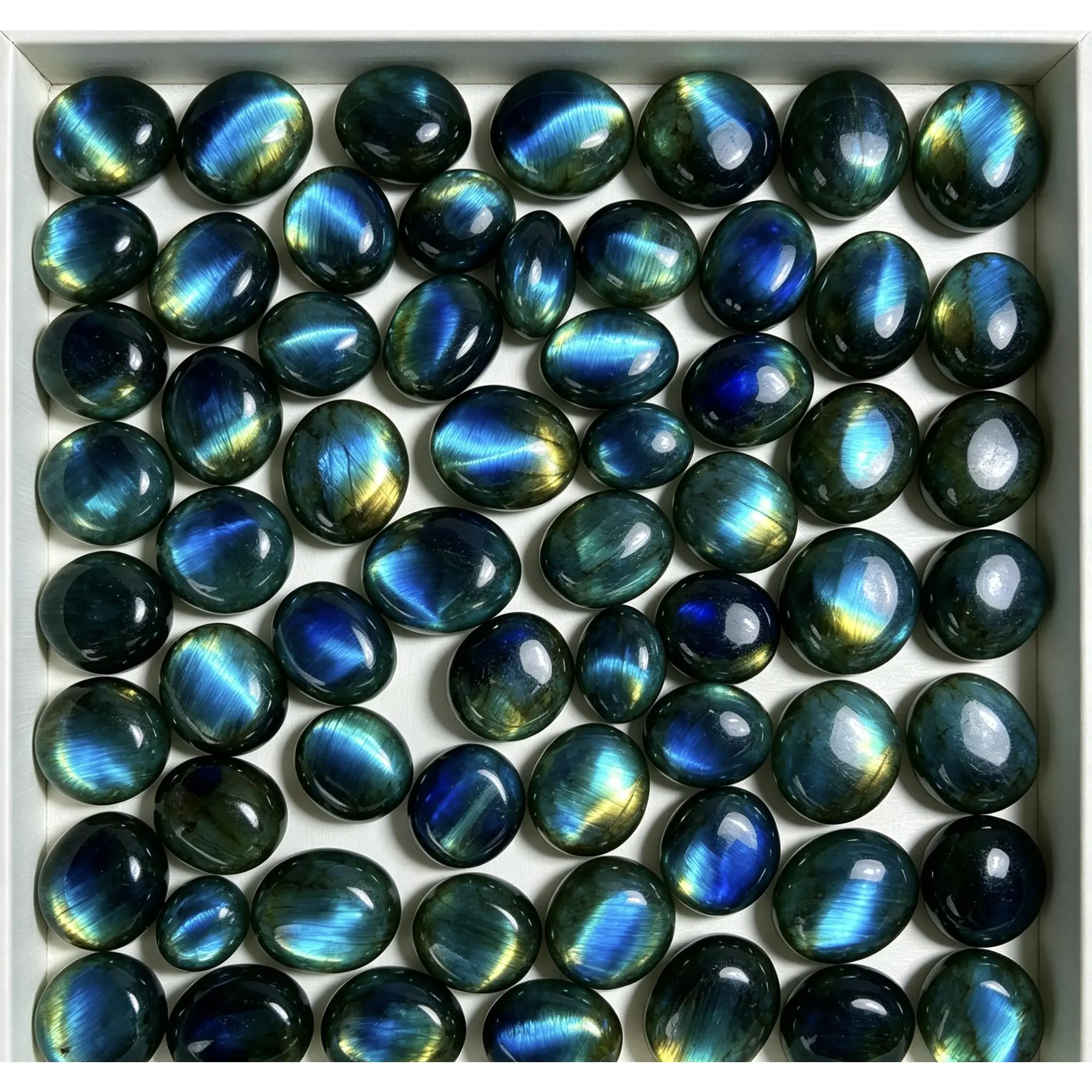 Natural Labradorite Crystal Pieces, 1kg Pack (Approx. 54 Pieces) for Jewelry Accessories & Natural Crystal Decorations