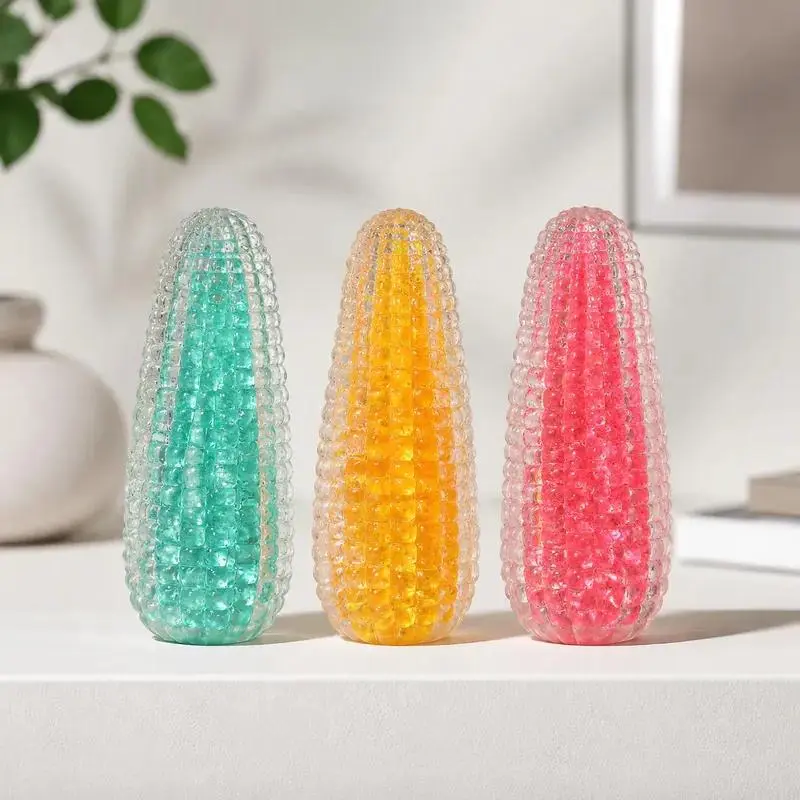 Glazed Crystal Corn Pinch Music Toy for Stress Relief and Anxiety Reduction Vent Ball Sensory Fidget Toy with Plastic Rebound