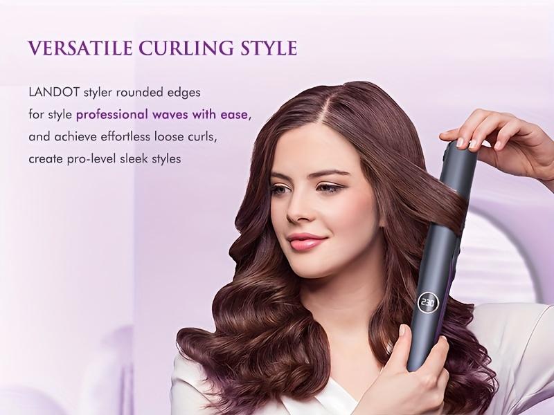 LANDOT Flat Iron Curling Iron In One - Hair Straightener And Curler 2 In 1 - Twist Straightening Curling Iron - Professional Multi Styler Hair Styling Tools For Curl Wave Straighten Hair, Mother's Day Gift