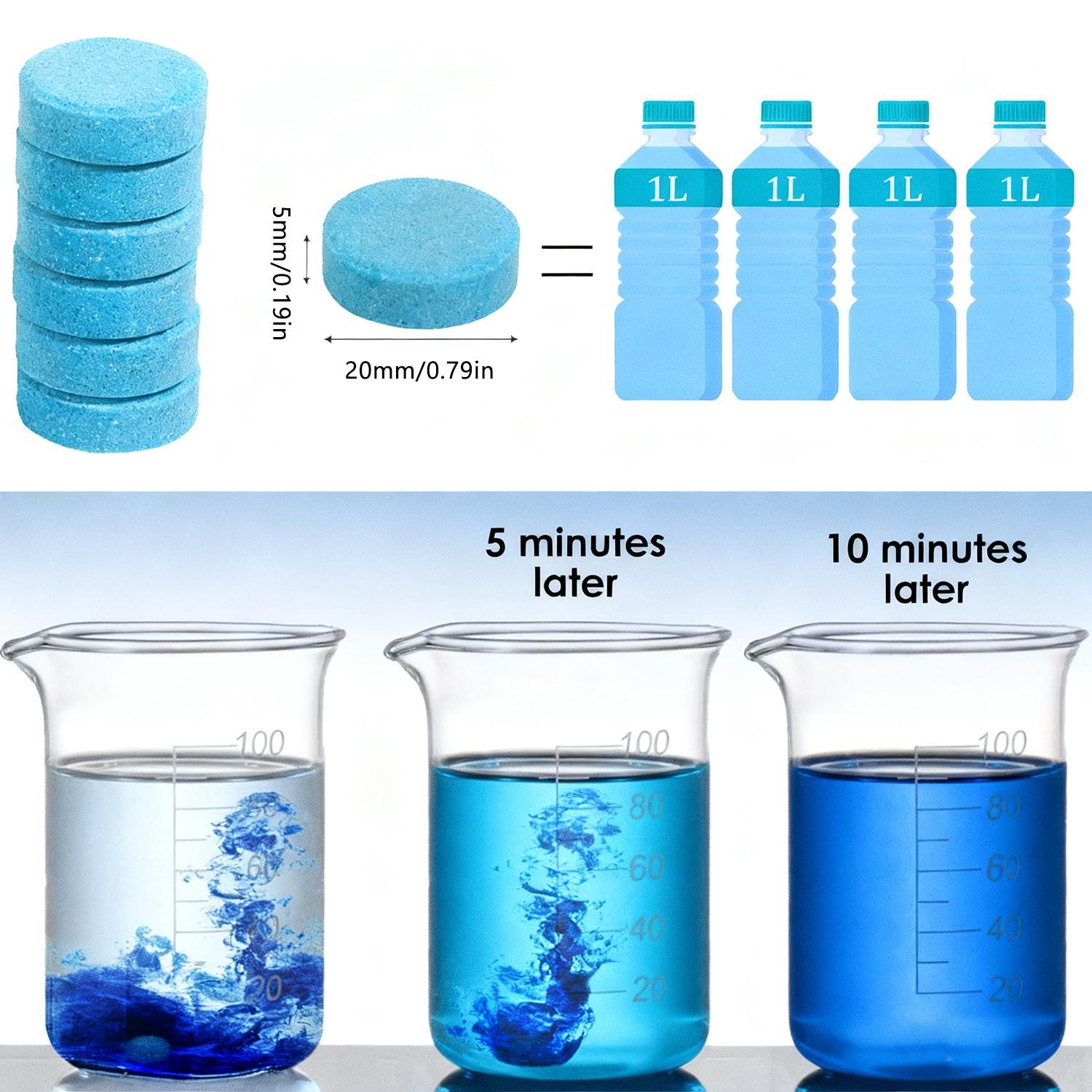 30pcs Concentrated Windshield Wiper Cleaner Effervescent Tablets - Solid Washer Fluid in Tablet Form, Car Cleaning Supplies, Detailing Chemicals, Mother's Day Gift for Her, summerwins