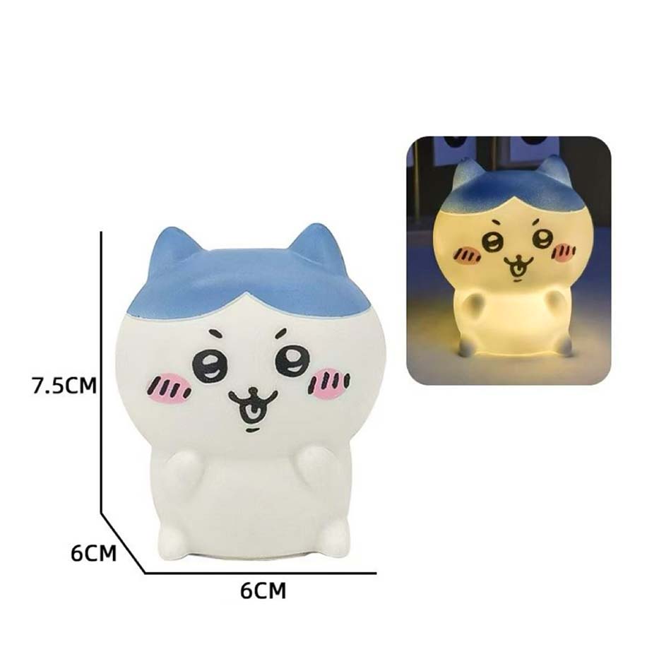 Cute Chikawa Kawaii Bedroom Desktop Decoration Hachiware Usagi Cartoon Vinyl Doll Night Light Luminous Toy Surprise Girl Gifts