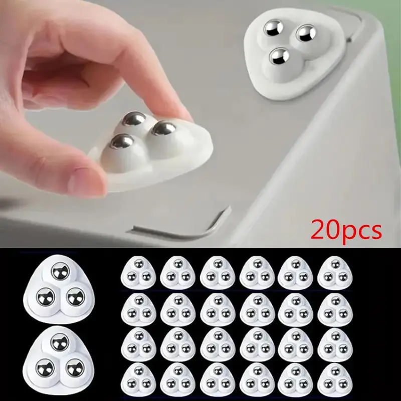 20 Self-Adhesive Wheels with Stainless Steel Bearings, 360 Degree Rotating Kitchen Utility Casters, Easy Installation, Compact Design, Furniture Lift Mover, Furniture Moving Wheels, Wheels for Furniture