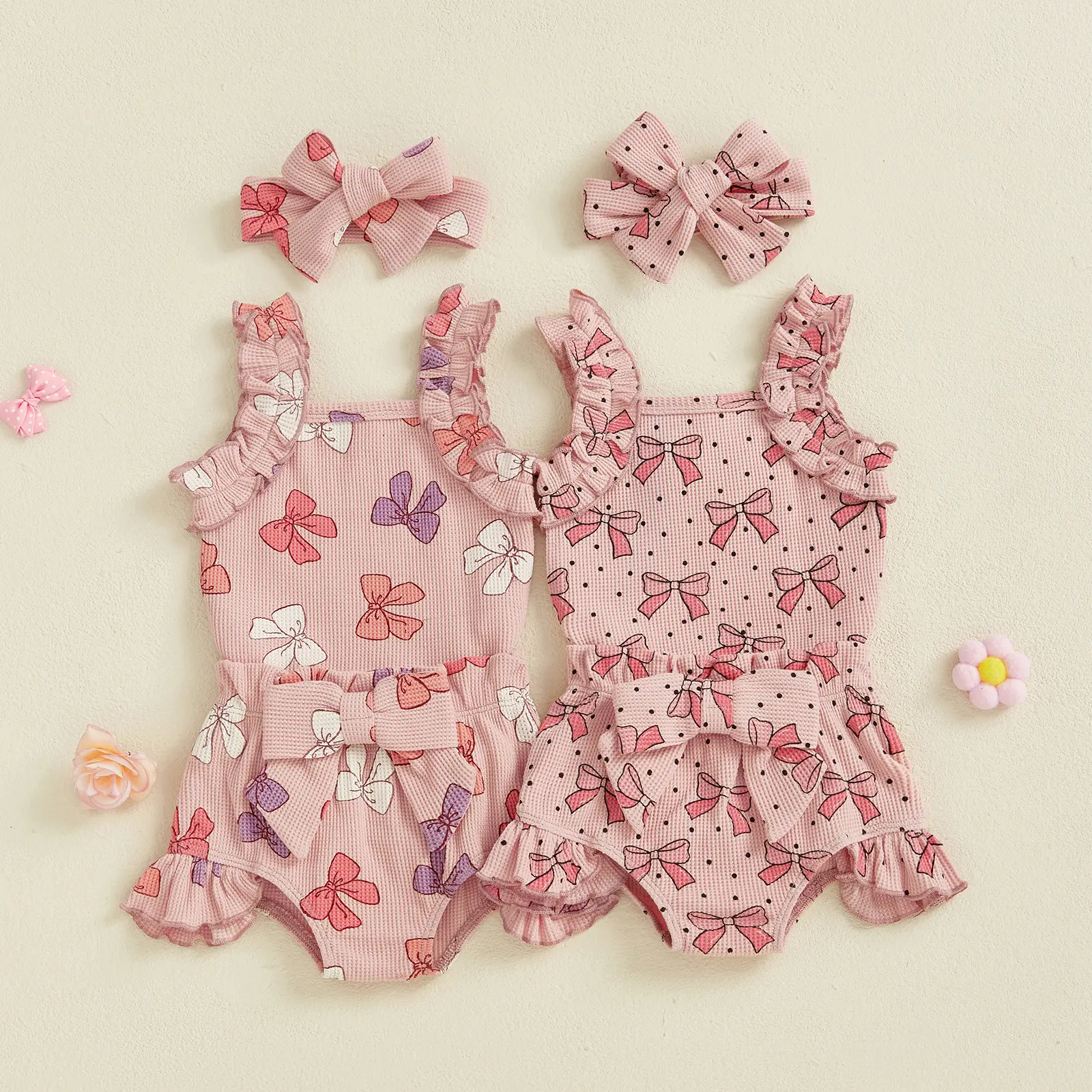 Newborn Baby Girl Clothes Floral Sleeveless Romper Bodysuit + Ruffle Bloomers Shorts Infant Summer Outfits Set
