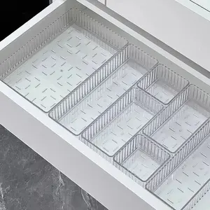 Cosmetic Drawer Divider Organizer, Detachable Multi-Compartment Makeup Brush Holder, Waterproof Easy-Clean Storage Box, Clear Classification