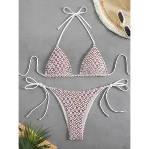 Sexy Micro Bikini 2025 Women Chain Swimsuit Female Swimwear Thong Bikinis Sets Brazilian Bathing Suit Beach Wear Lace Up BiquiniBeach photography