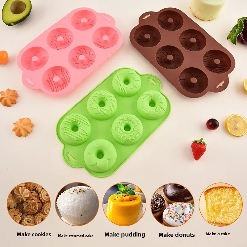 Creative Donut Mold Set, Choose 1 or 3 Pieces, Swan Heart Design, Heat-Resistant Silicone Chocolate Baking Mold, DIY Kitchen Craft Tool, Silicone Baking Molds