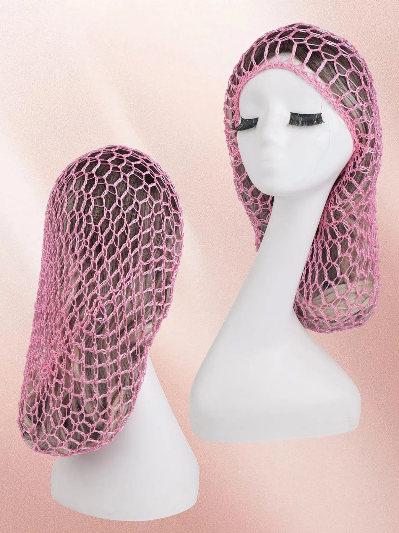 Breathable Handmade Crochet Hair Net for Women, Long Bun Cover, Sleep Cap Mesh, Hair Styling Cap, Hair Care Cap, Fashion Comfort Design, Protective Hair Net Headband, Hair Wrap Cap, Hair Accessory