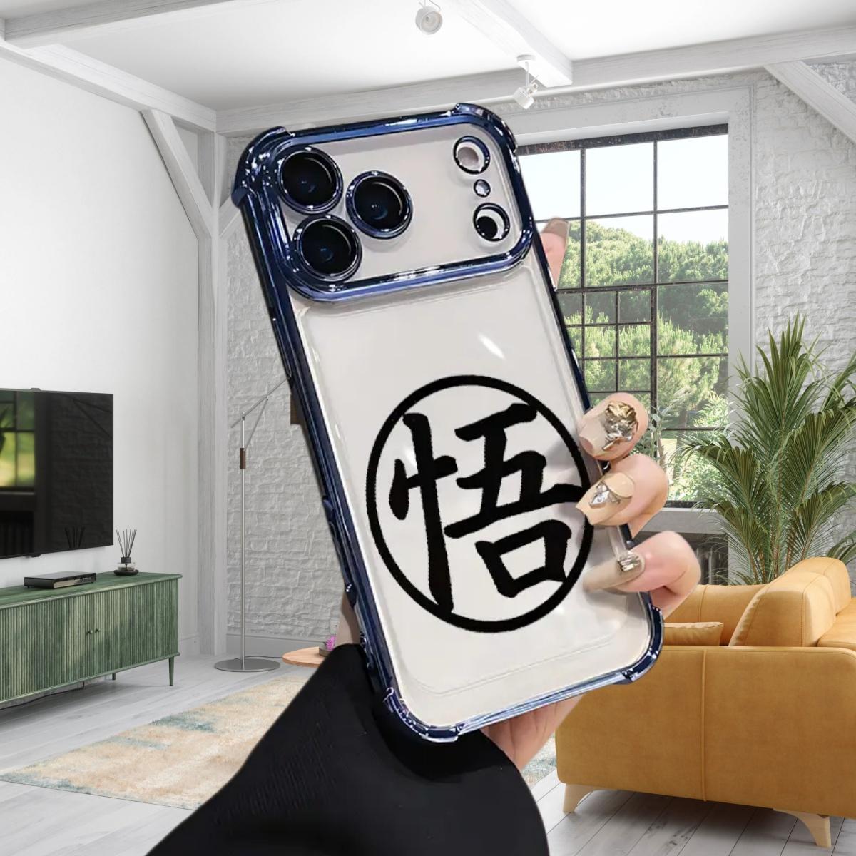 G-Goku K-Kanji Anime Phone Case for iPhone 17 Air 16 15 14 13 12 11 Pro Max Plus Samsung S26 S25 S24 S23 S22 Plus Ultra, Four-Corner Drop-Proof Transparent Soft Silicone Cover, Perfect Gift & Smartphone Protection