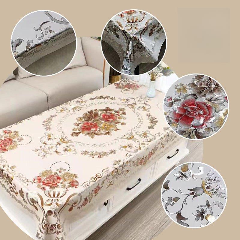Multifuntional Waterproof Oilproof Floral Tablecloth