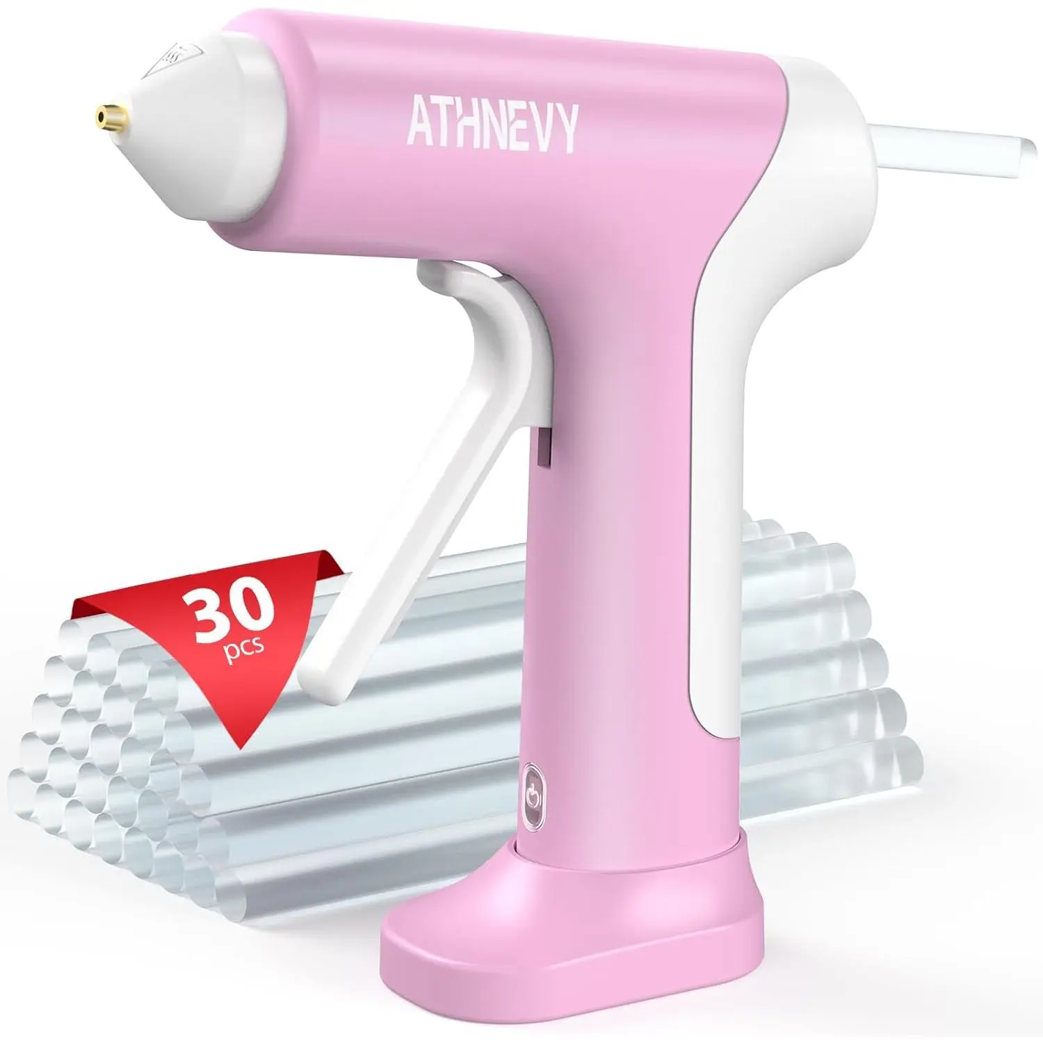 Cordless Hot Glue Gun, 4V 10s Fast Preheat, 30*7mm Glue Sticks, USB-C, 2Ah| Smart Temp Control, Anti-Drip, Auto-Off, 30*7mm Glue Sticks, DIY Crafts, Home Repair, School Project