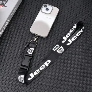 Car Keychain Neck Wear ID Card Pass Lanyard, Nylon Long Keyring Ribbon, for Jeep Grand Cherokee Wrangler Renegade Compass Jk Patriot