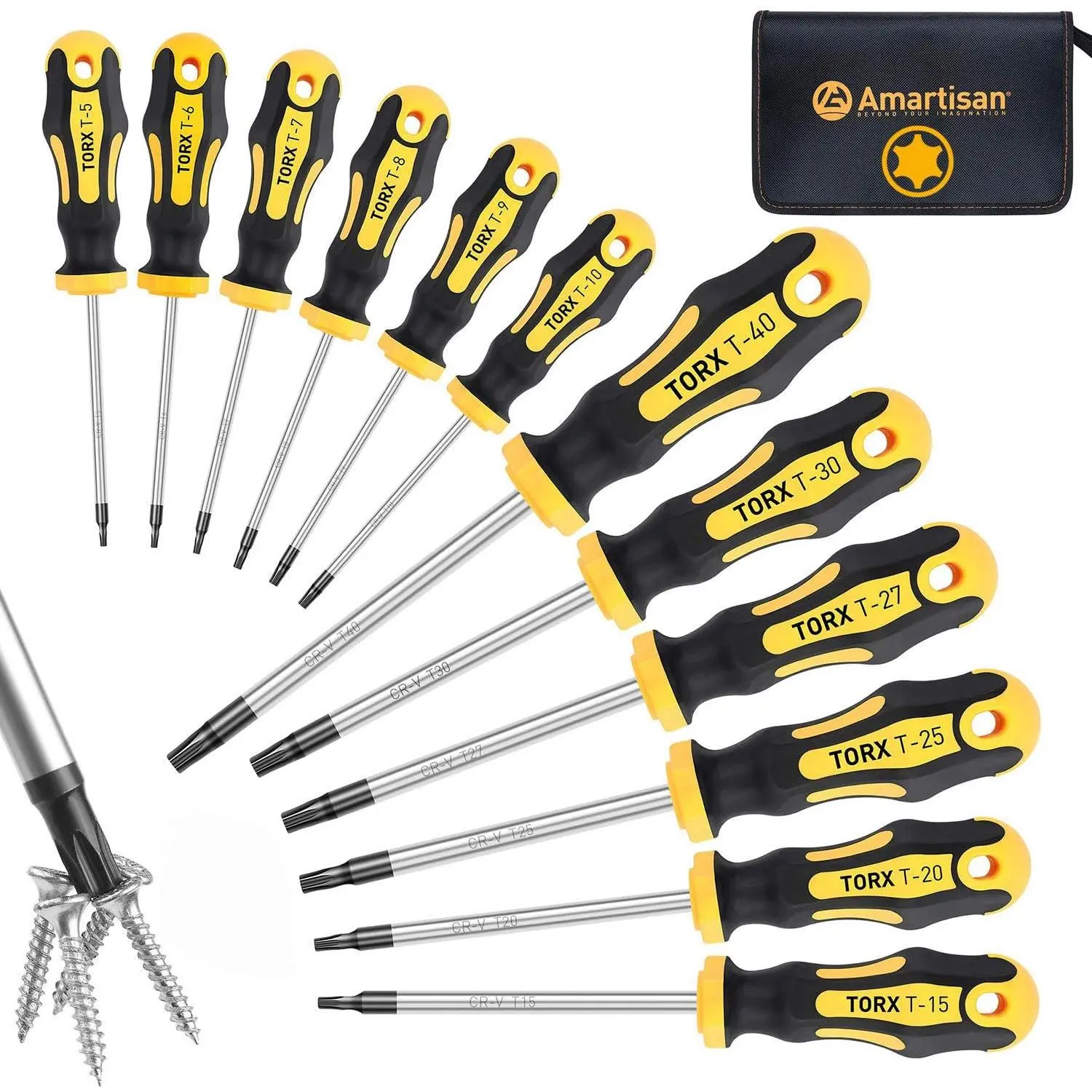 12-Piece Torx Screwdrivers Set, Torx Driver Star Screwdrivers Set T5 - T40 Best Choice