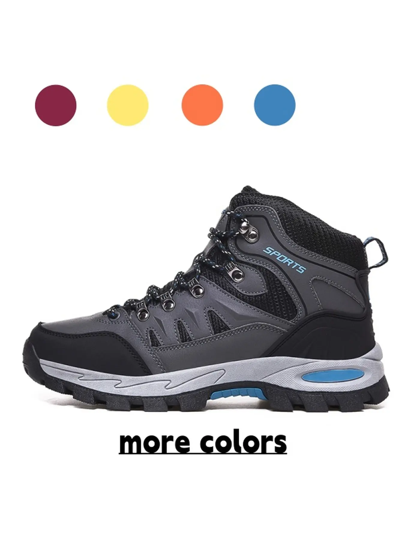 Unisex High Top Utility Hiking Boots Lace Up Shock Absorbing Thick Sole Breathable Mesh Outdoor Mountain Trekking Shoes