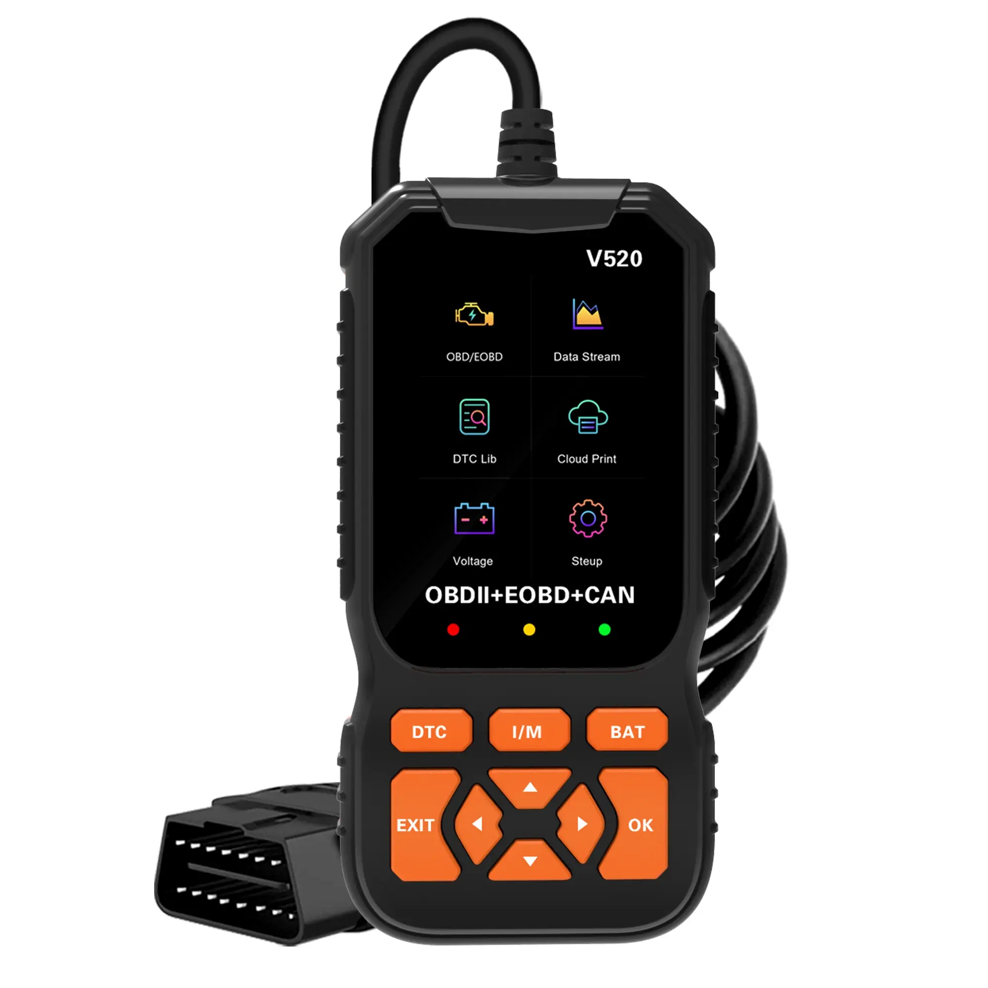 OBD2 Scanner Code Reader, Automotive Engine Fault Diagnostic Tool with Check Engine Light, Read & Erase Error Codes, Emission Monitor Status, Car Scanner