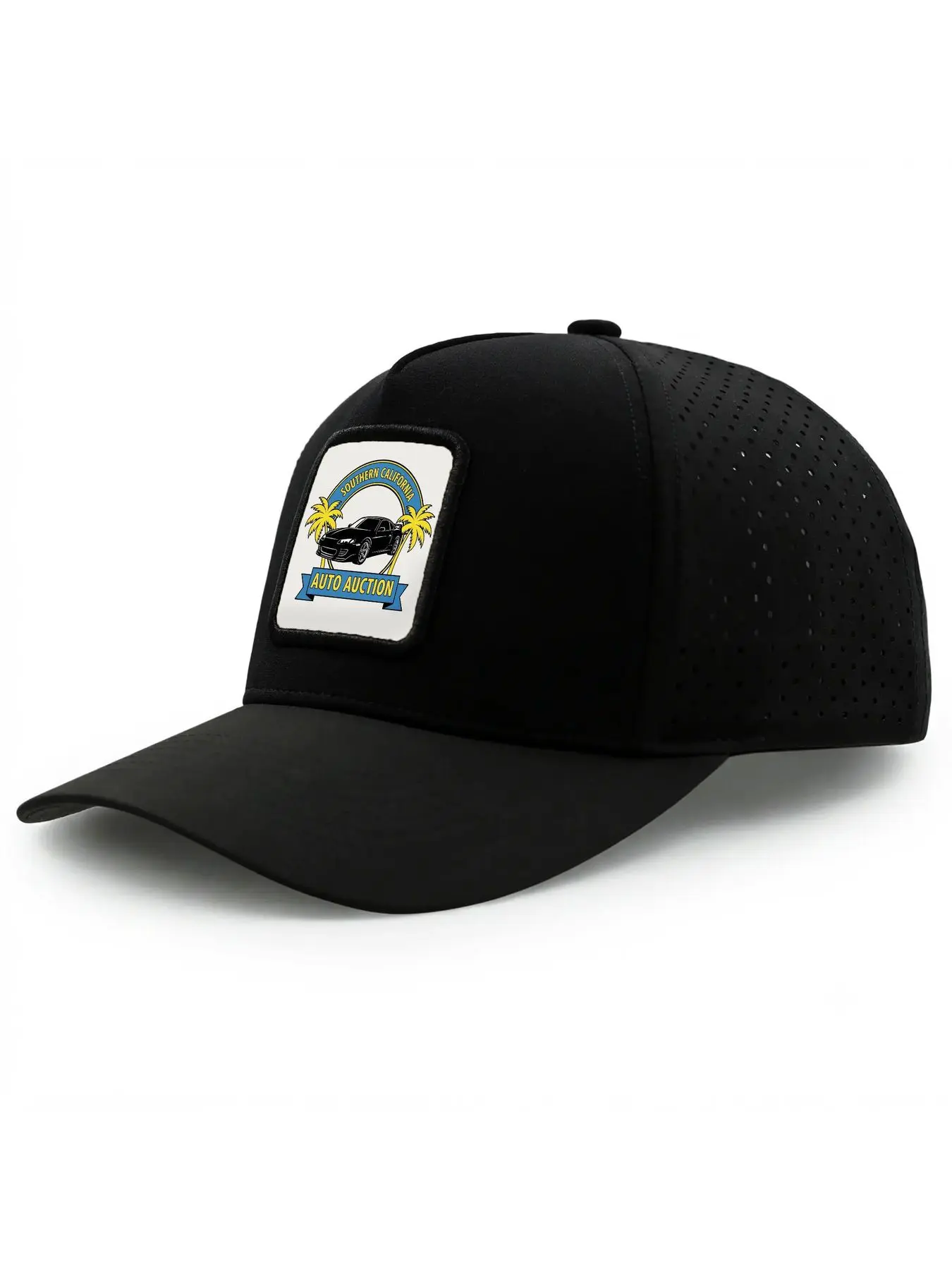 Southern California Auto Auction  Quick Dry Curved Brim Baseball Cap for Men Women, Laser-perforated Breathable Sports Cap, Lightweight Performance Cap for Running Golf Hiking Fishing Outdoor Workout Daily Wear