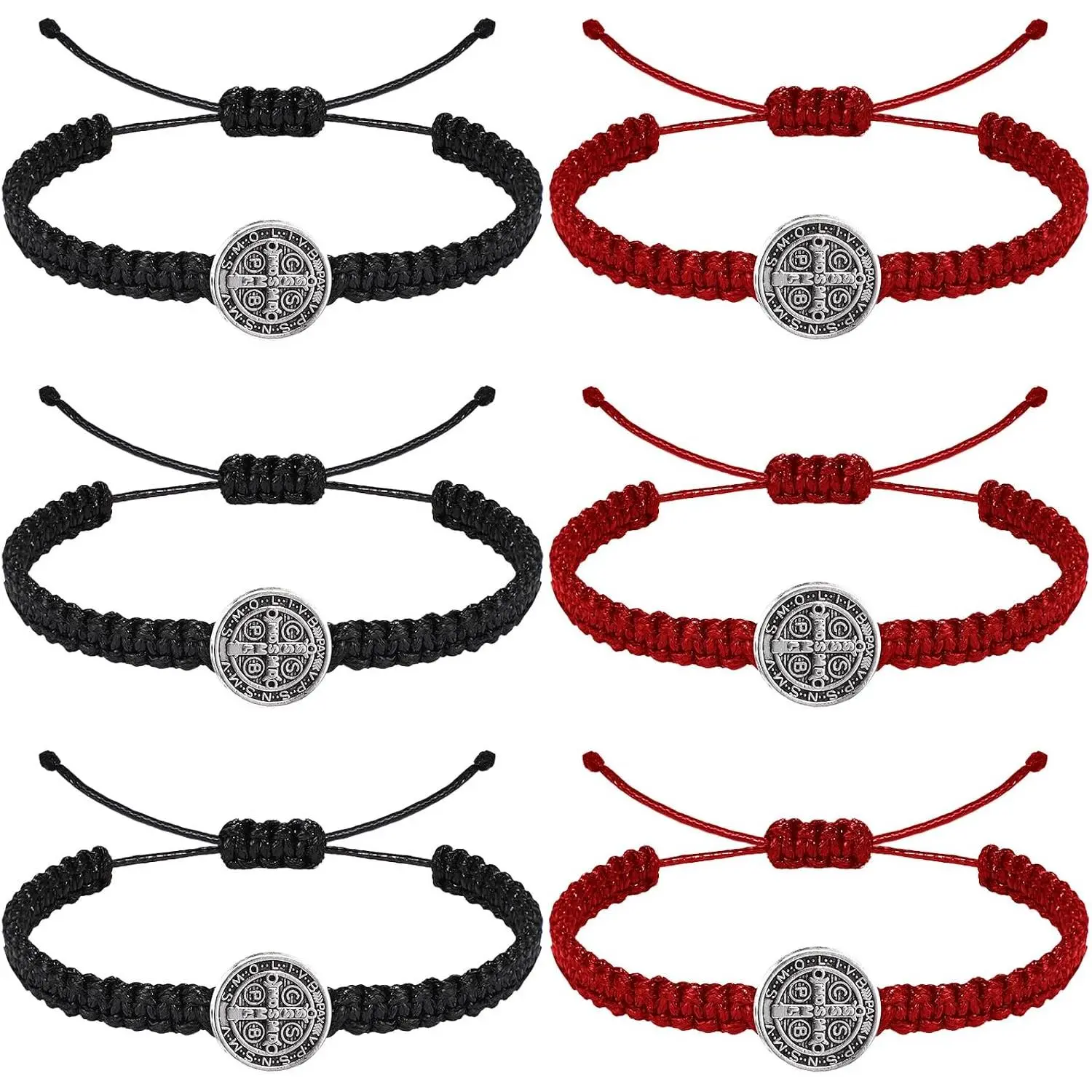 6 count Religious Protection Bracelet Catholic Virgen De Guadalupe Bracelet San Benito Bracelet   Bracelet  Adjustable for Women Men