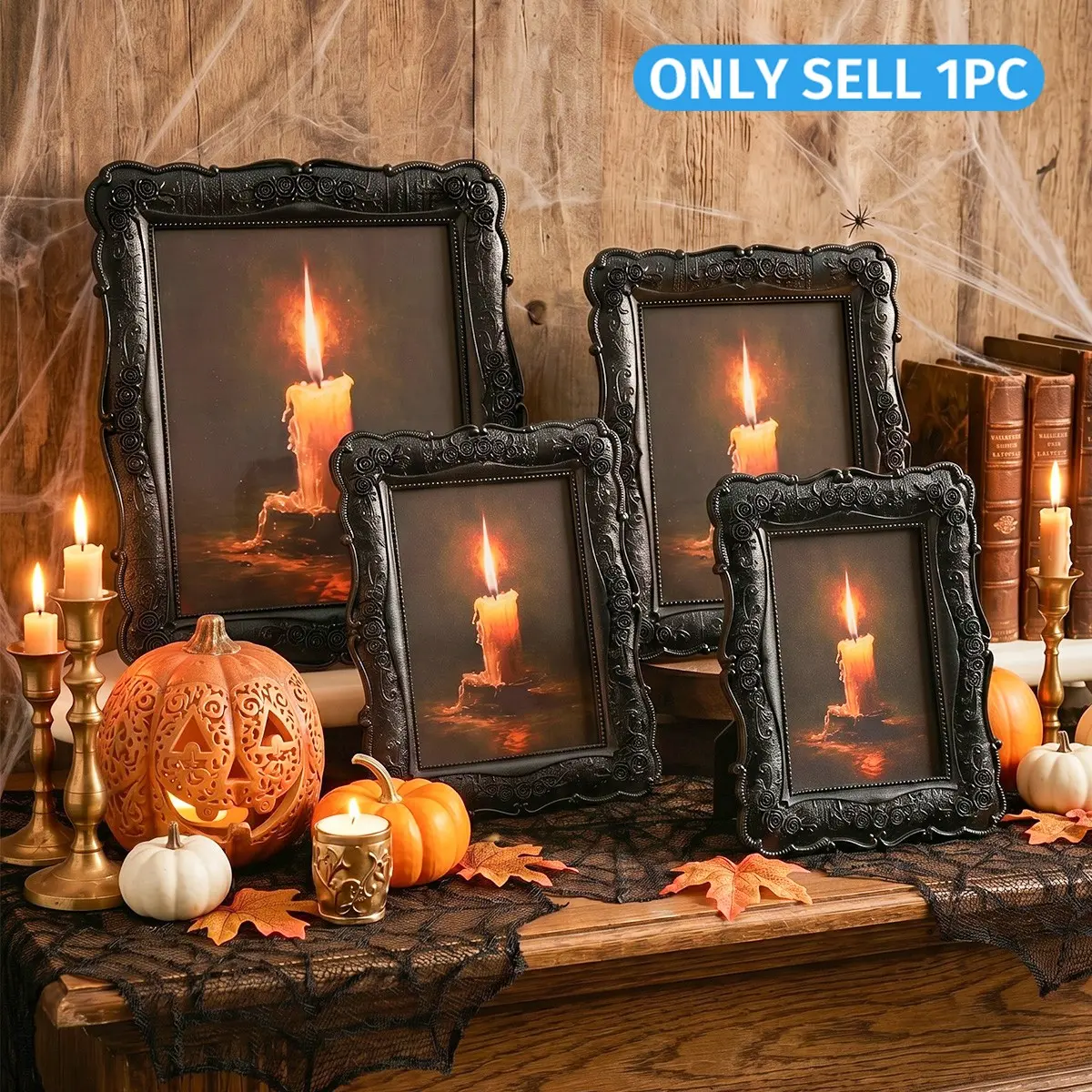 Halloween Gothic Rose Frame, Resin Photo Display Box, Picture Frames for Desk, Indoor Desktop Decoration, Perfect for Bedroom, Living Room, Office