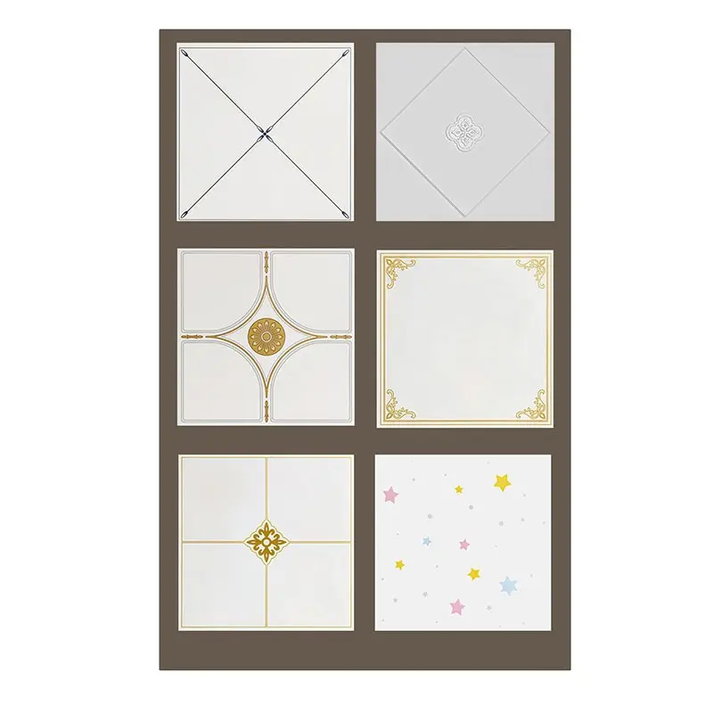 10Pcs Peel and Stick Ceiling Decor Wallpaper, Anti Mould Wallpaper, Waterproof Damp Mildew Proof Self-adhesive Roof Sticker for Bathroom Kitchen Ceiling Hide Defects Renovation