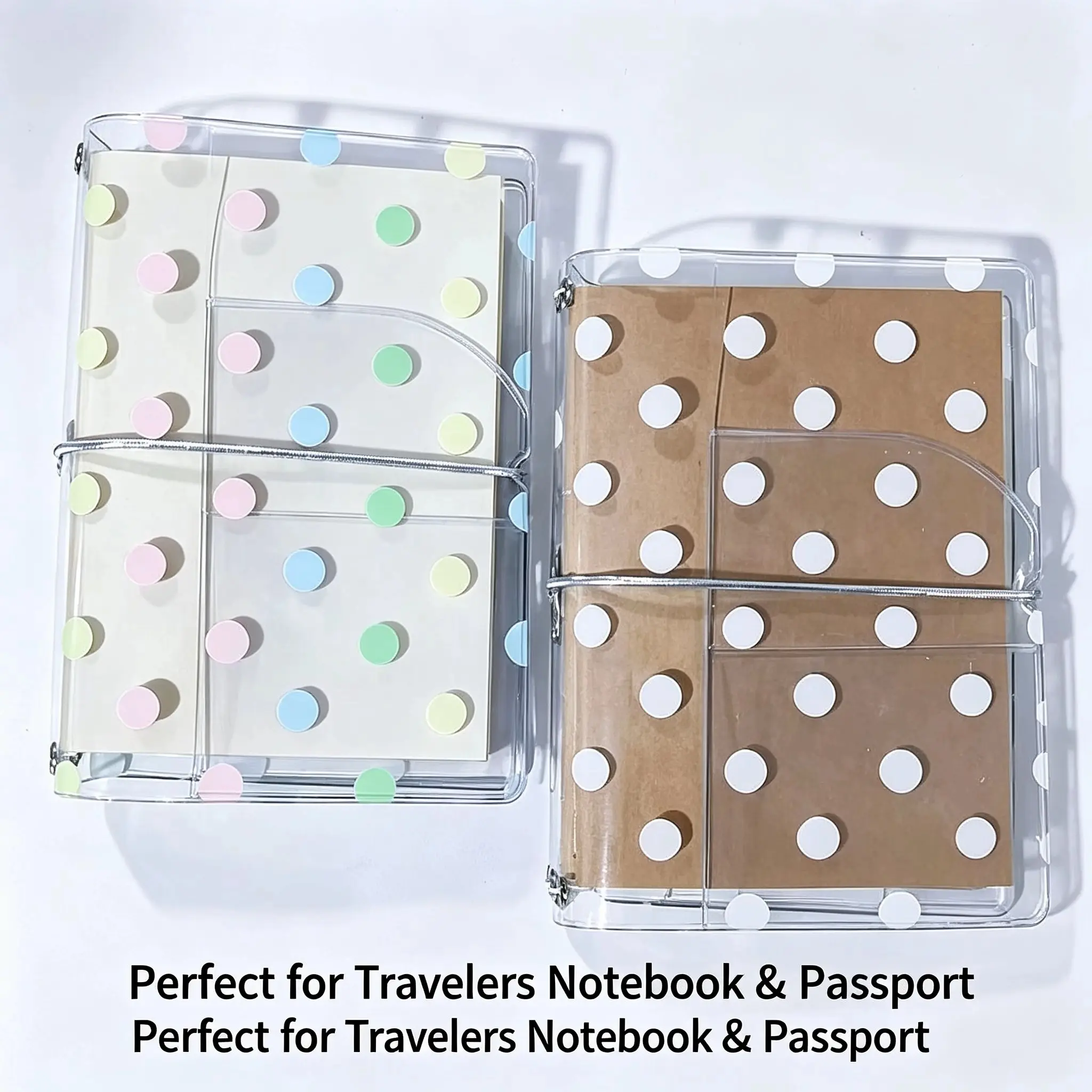 Style Colorful Polka Dot Tn Passport Case, Travel Document Holder with Inner Insert Strap, Only Cover No Inner Book