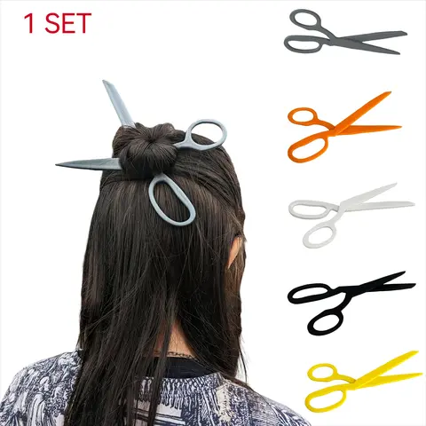 Set of 2 Scissors-Shaped Hair Clips, Fashionable Plastic Barrettes for Thick or Thin Hair, Perfect Gift for Tailors & Gothic Fashion Lovers, Decorative Hair Pins, Fun Hair Clips, Hairpin