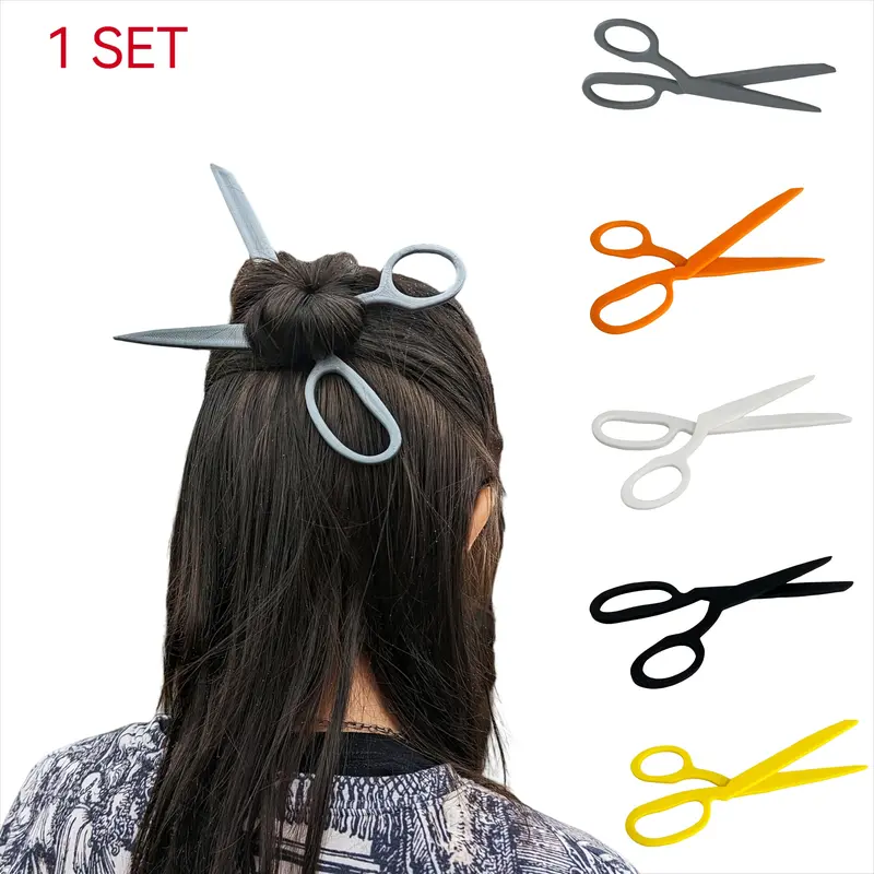 Set of 2 Scissors-Shaped Hair Clips, Fashionable Plastic Barrettes for Thick or Thin Hair, Perfect Gift for Tailors & Gothic Fashion Lovers, Decorative Hair Pins, Fun Hair Clips, Hairpin