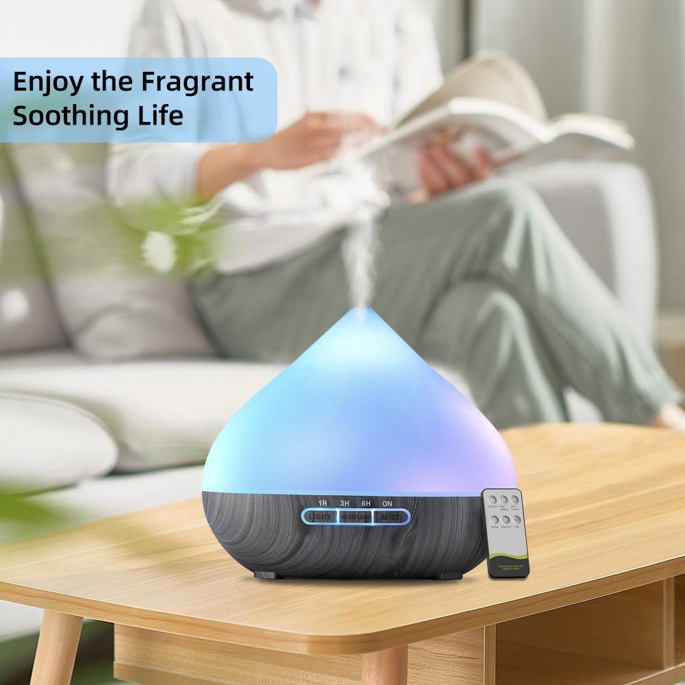 Perfect for Bedroom & Office  500ml Remote Control Aroma Diffuser, Humidifier & Mood Light with 6 Premium Essential Oils