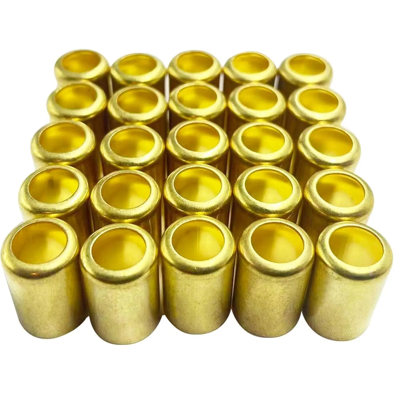 25 PCS 7328 Hose Ferrules Brass Fitting, 0.656 in ID x 1in Long Repair Ferrules for Air Hose, Acetylene Hose, Use with Crimper Tool Kit