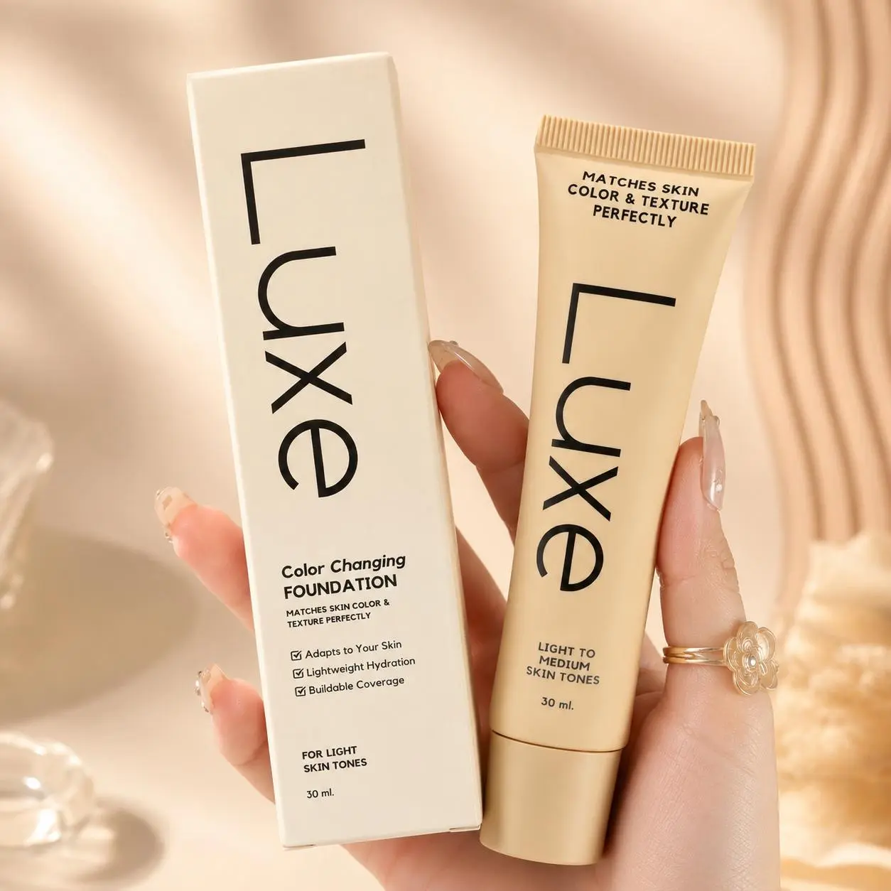 Color Changing Foundation, Tone-Adapting Liquid Makeup with Lightweight Formula, Buildable Light-to-Medium Coverage, Natural Dewy Finish for Everyday Makeup Routine