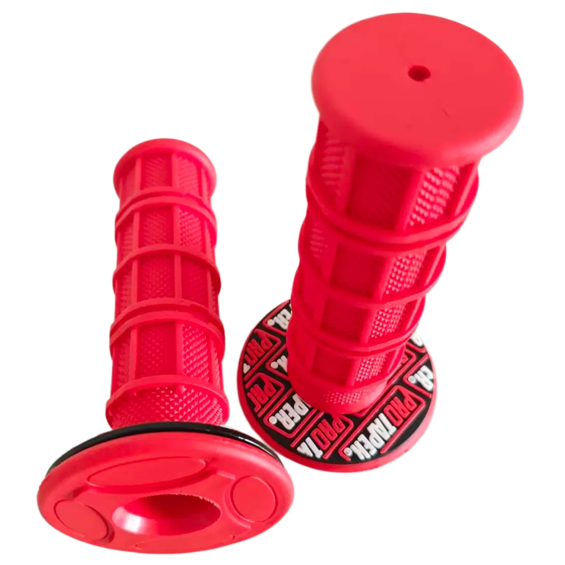 1 Pair Red Soft Rubber Anti-Skid Hand Grips for 7/8" Handlebars, Fits Dirt Bike & Pit Bike - 22mm/24mm with Comfortable Feel & Vibration Absorption, Motorcycle Accessories, Accessories, Easy Slip-On Installation, Exact Fit For 7/8" Handlebars, Approx. 0.2