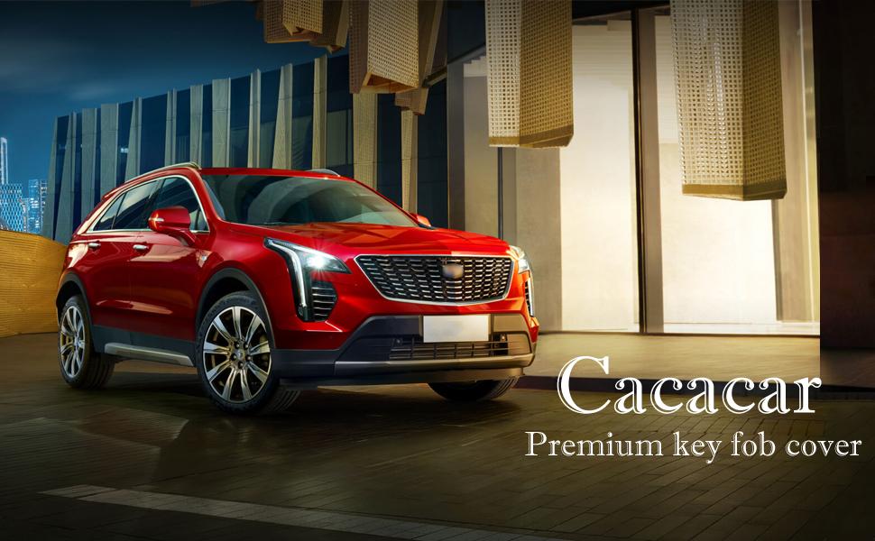 for Cadillac Escalade Key Fob Cover, for Cadillac ATS CTS CT6 STS SRX XT5 Key Fob Case Premium Soft TPU Full Protection Smart Key Holder (Black)