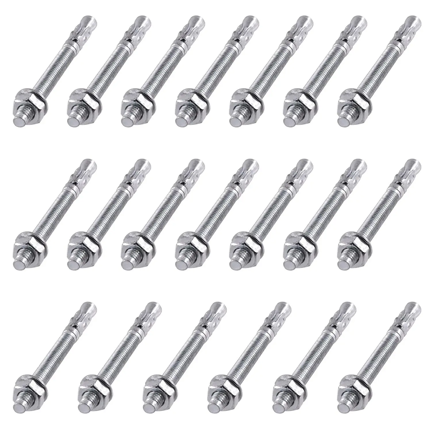 20 count 5/16" x 3-1/2" Wedge Anchors Zinc Plated Heavy Duty Fastener for Concrete