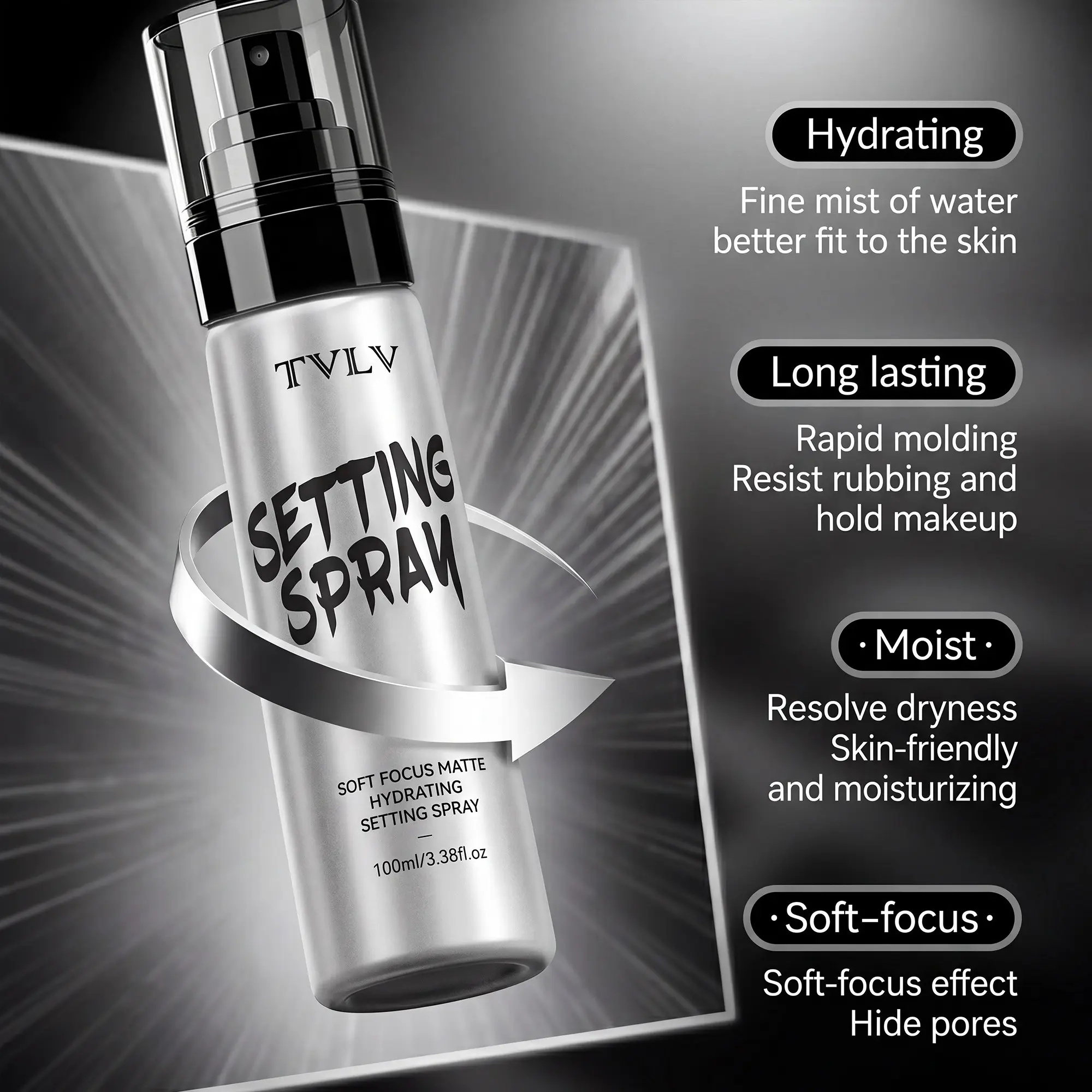 Makeup Mist & Set, Small Lightweight, Long Lasting, All-Day Wear, Revitalizes, Refreshes, Hydrates, Soothes, Aloe, Tea, Cucumber, Hydrating Setting Spray