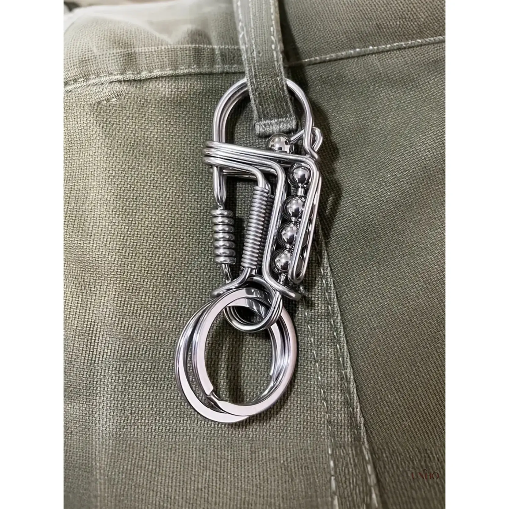 1Pc Matte Engraved Stainless Steel Mechanical Key Ring Buckle For Men, Textured Bead Alloy Handicraft Car Key Charm, Minimalist Industrial Fashion Daily Accessory, Thoughtful Gift For Father’s Day Christmas And Valentine’s Day For Guys