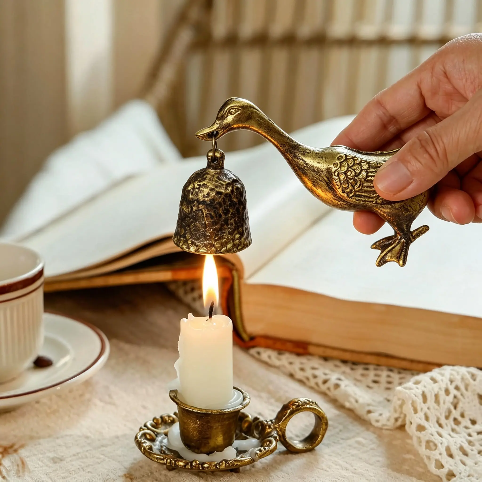 Vintage Candle Snuffer, Duck Decor Candle Extinguisher, Decorative Metal Wick Flame Snuffer, Gift for Candle Lovers