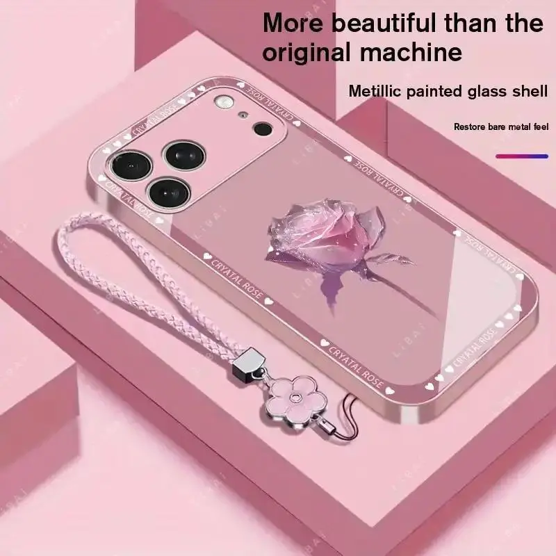 Premium Cellphone Casing Cover - Shockproof Protection for iPhone 18/17/16/15/14/13/12/11 Pro Max Plus for Sam S25-S20/A Series, Fingerprint-Resistant, Simple Elegant Design, Multiple Colors, Free 4-Leaf Clover Lanyard