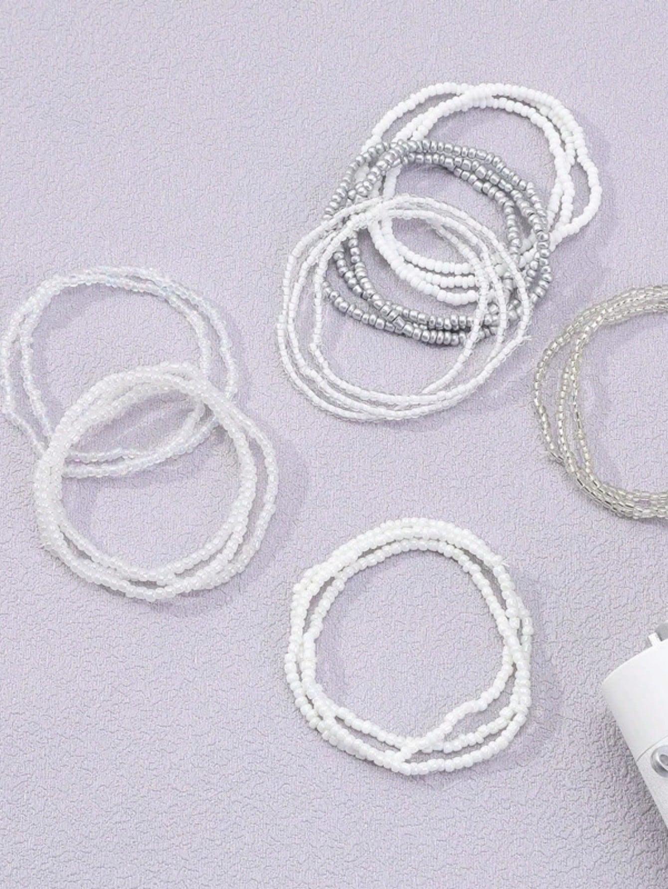 Set Bohemian Multilayer Stackable Seed Beaded Bracelets Colorful Beads Strand BFF Wristbands Bracelet for Women Summer Beach Hawaii Jewelry Birthday Gifts