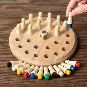 Wooden Memory Match Game - Educational Brain Training Board Toy, Portable Family Strategy Puzzle for Travel, Holiday Gifts & Screen-Free Fun (For Kids)